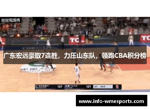 广东宏远豪取7连胜，力压山东队，领跑CBA积分榜